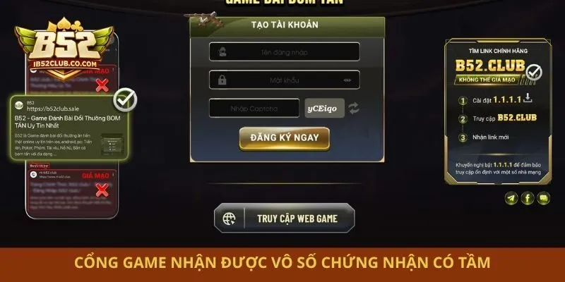 Cổng game nhận được vô số chứng nhận có tầm